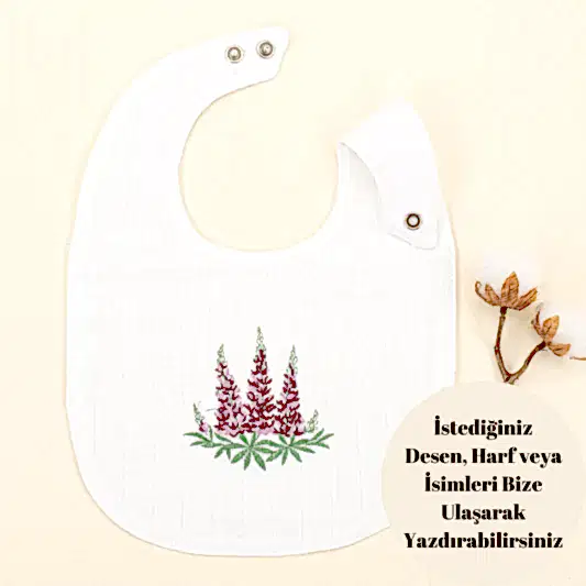 Kişiselleştirilmiş Mama Önlüğü - Beyaz Muslin