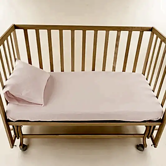 Bebek Lastikli Çarşaf ve Yastık Kılıfı - İki Katlı Organik Muslin - Bebe Pembe