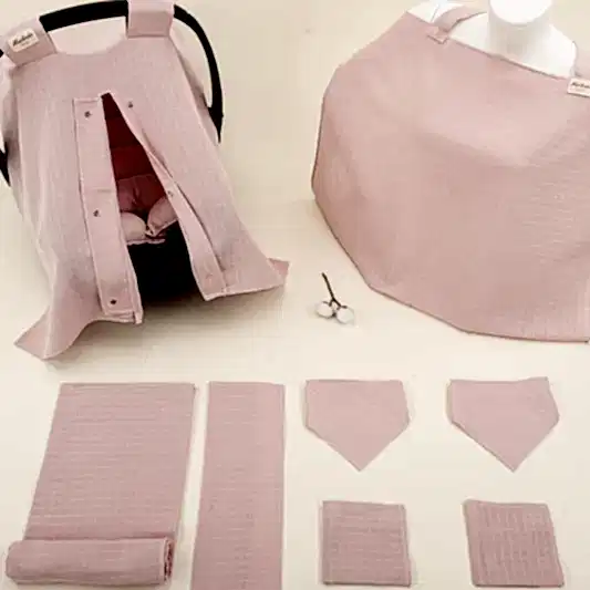 9 Parça Avantajlı Set - Tek Taraflı - Pudra Muslin