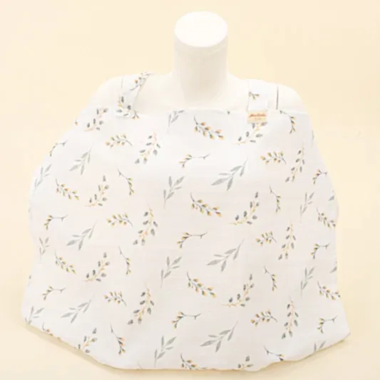 Çift Katlı Muslin Emzirme Önlüğü - Yapraklar