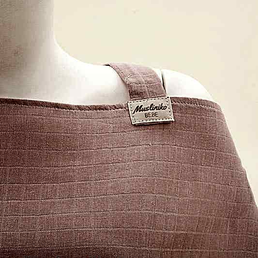 Çift Katlı Muslin Emzirme Önlüğü - Pudra Muslin