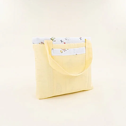 Bebek Bakım Çantası - Sarı Muslin - Çiftlik Hayvanları