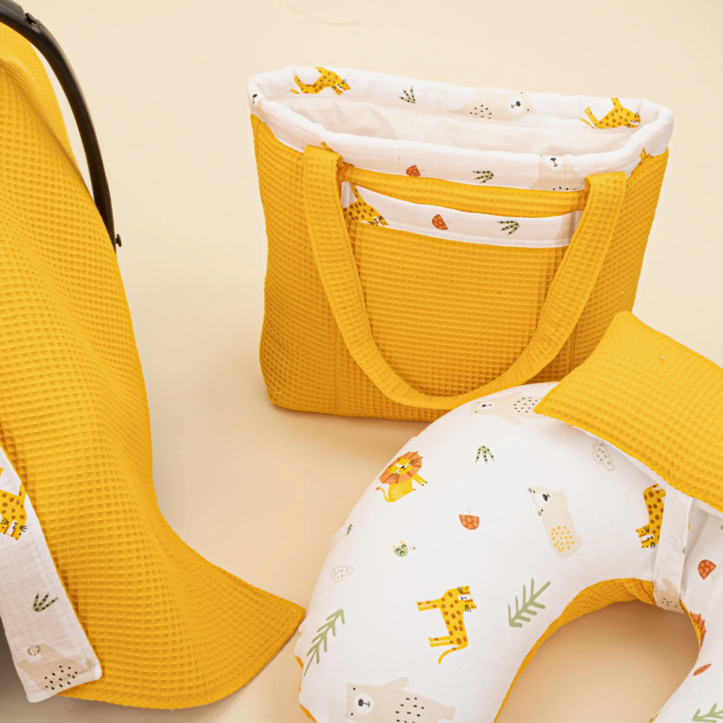 18 Parça Full Set - Çift Taraflı - Hardal Petek - Aslan