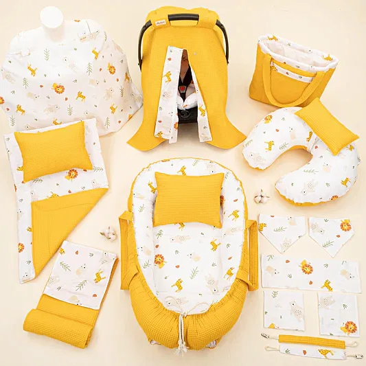 18 Parça Full Set - Çift Taraflı - Hardal Petek - Aslan