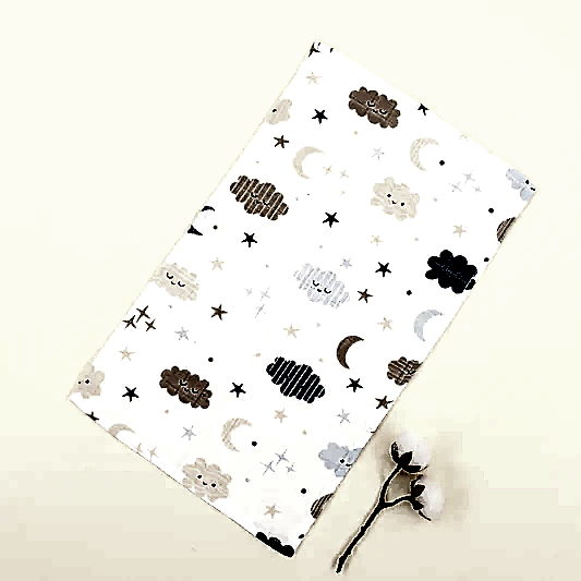 Önlük ve Mendil Seti - Tek Taraflı - Mavi Bulut