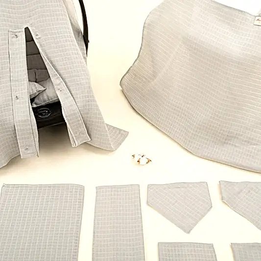 9 Parça Avantajlı Set - Tek Taraflı - Açık Gri Muslin