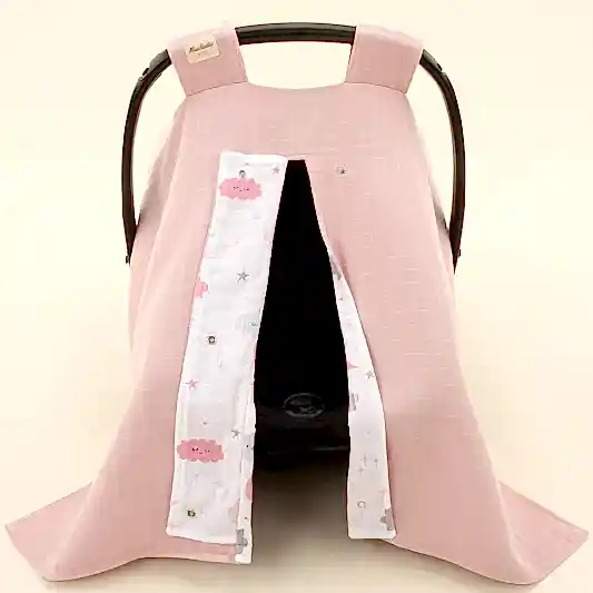 Puset Örtüsü - Çift Taraflı - Pudra Muslin - Pembe Bulut