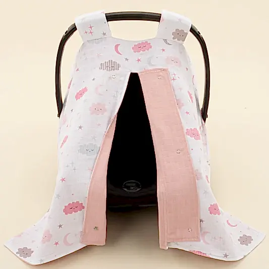 Puset Örtüsü - Çift Taraflı - Pudra Muslin - Pembe Bulut