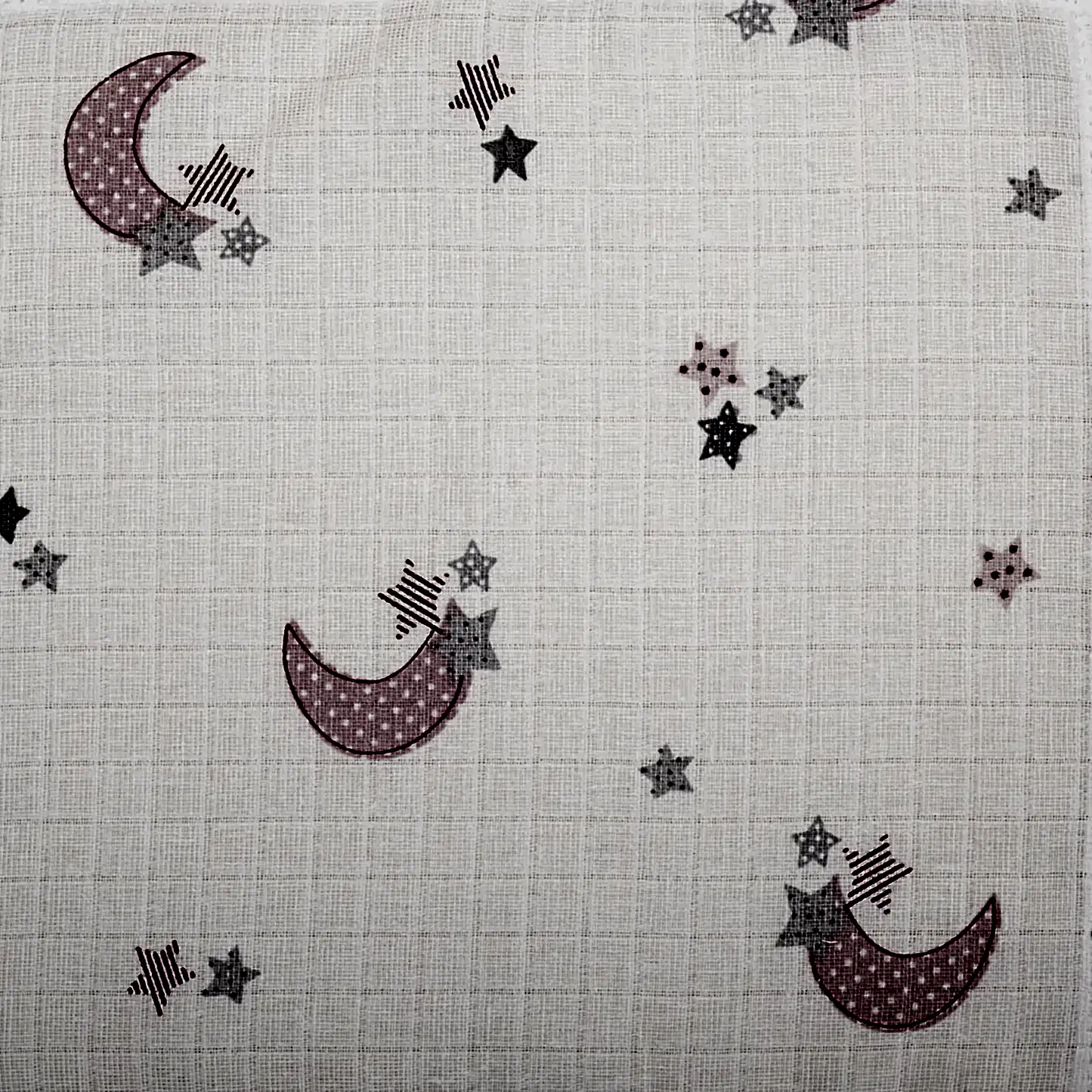 10'lu Ağız Mendili Seti - Pembe Muslin - Pembe Ay