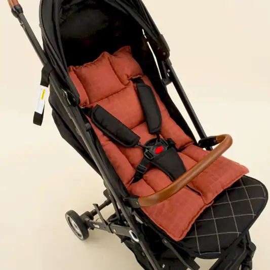 Bebek Arabası Minderi - Koyu Kiremit Muslin