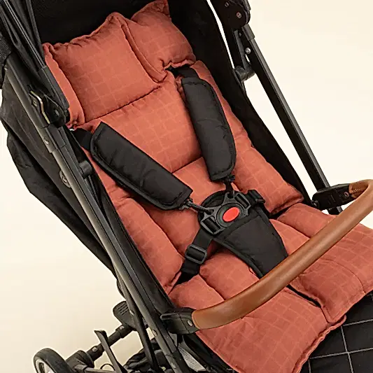 Bebek Arabası Minderi - Koyu Kiremit Muslin