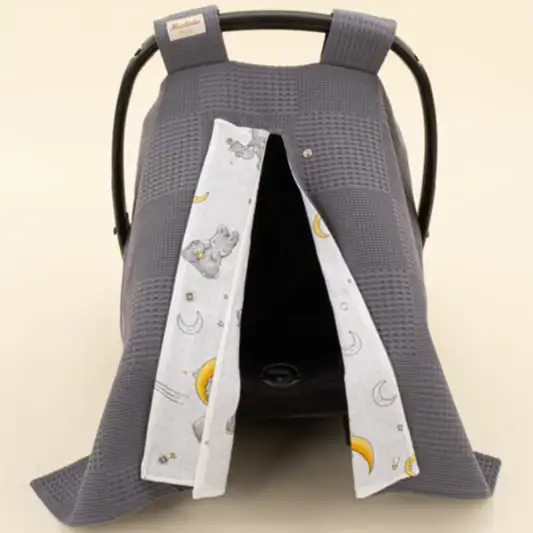 Puset Örtüsü - Çift Taraflı - Antrasit Waffle - Gri Tavşan