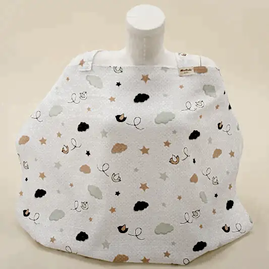 Çift Katlı Muslin Emzirme Önlüğü - Kuş