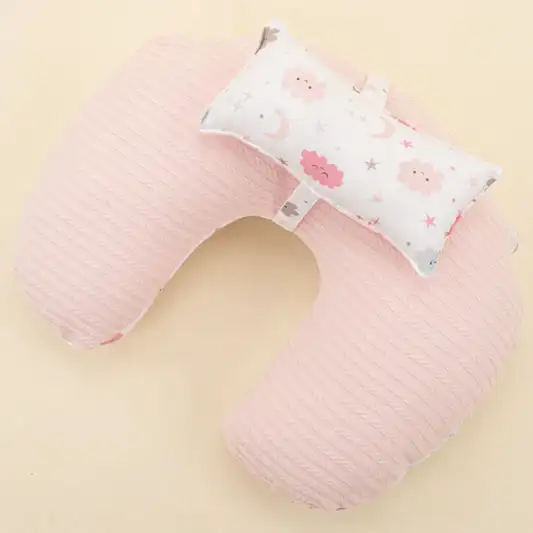 Emzirme Yastığı - Şeker Pembe Örgü - Pembe Bulut