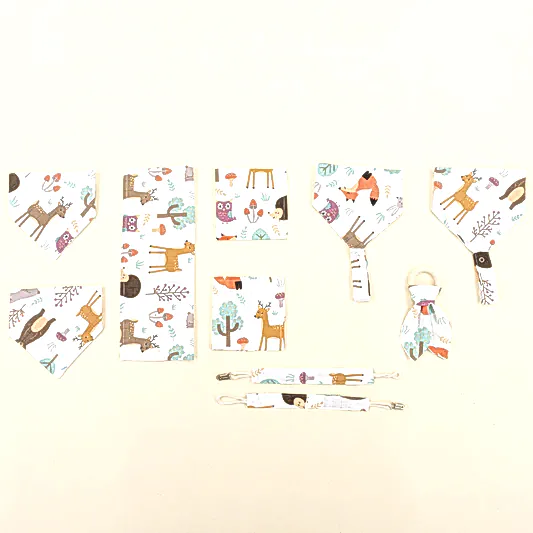 Önlük - Mendil - Diş Kaşıyıcı - Salya Önlük - Emzik Askısı Set - Orman