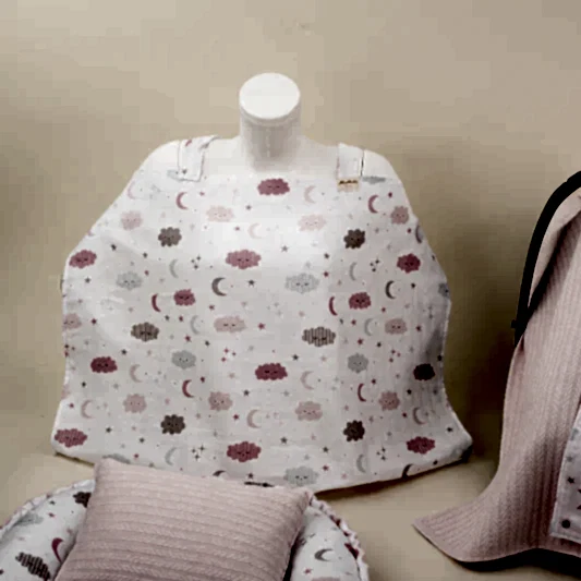 25 Parça Full Set - Çift Taraflı - Şeker Pembe Örgü - Pembe Bulut