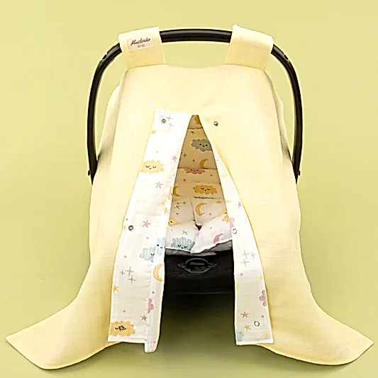 Puset Seti - Çift Taraflı - Sarı Muslin - Sarı Bulut