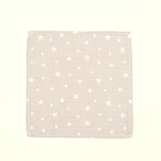 Önlük ve Mendil Seti - Tek Taraflı - Gri Minik Yıldızlar