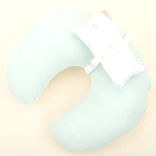 Emzirme Yastığı - Çift Taraflı - Su Yeşili Muslin - Su Yeşili Güneş