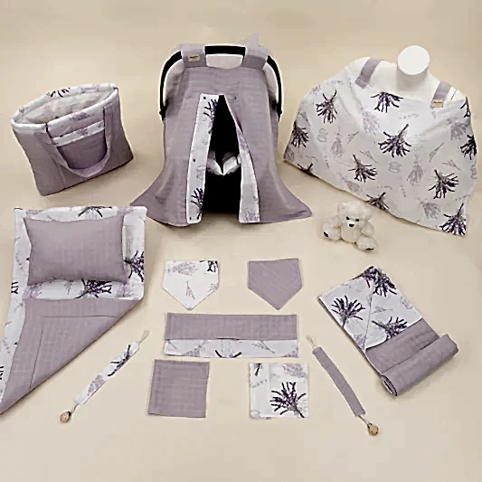 14 Parça Avantajlı Set - Çift Taraflı - Lila Muslin - Lavanta