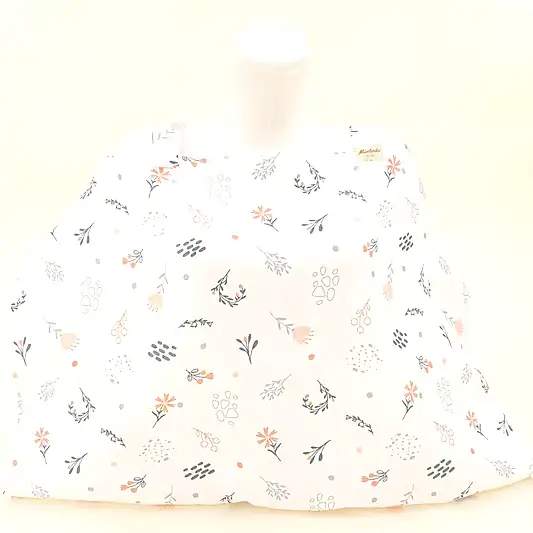 Çift Katlı Muslin Emzirme Önlüğü - Yeşil Çiçekler