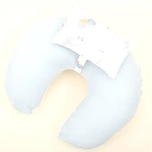 Emzirme Yastığı - Çift Taraflı - Bebe Mavi Muslin - Mavi Güneş