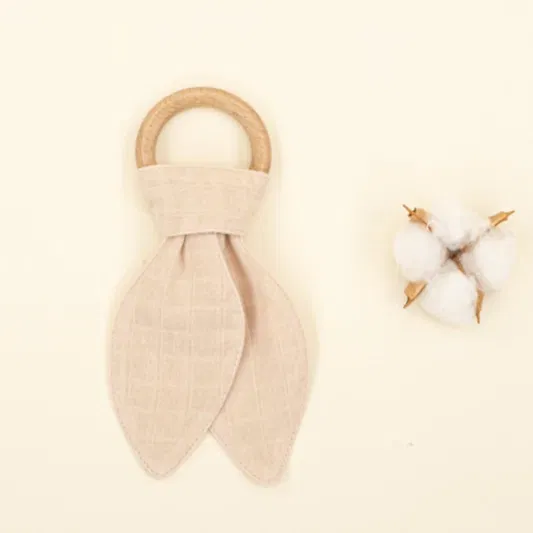 Diş Kaşıyıcı - Emzik Askısı - Salya Önlük Seti - Kumsal Beji Muslin
