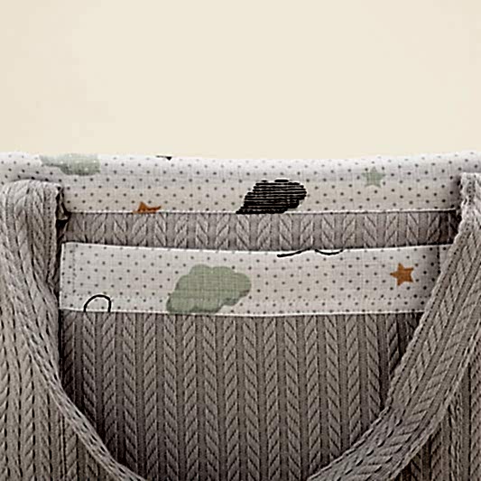 Bebek Bakım Çantası - Açık Gri Örgü - Kuş