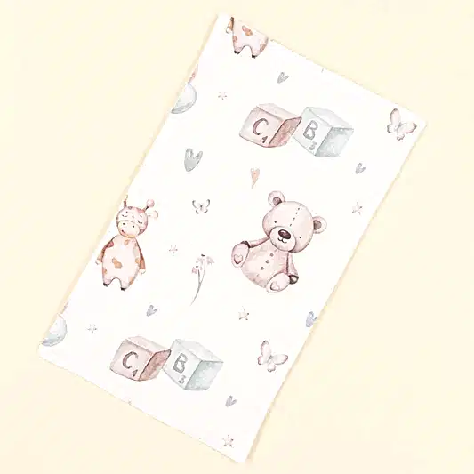 Önlük ve Mendil Seti - Tek Taraflı - Sevimli Ayıcıklar