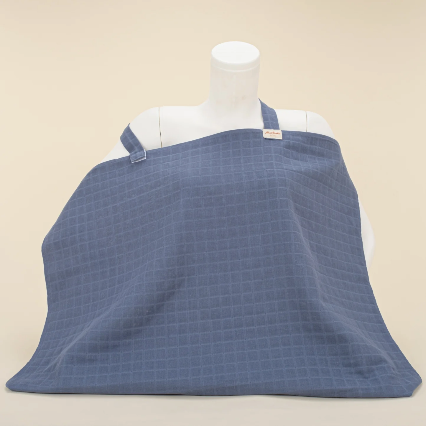 Çift Katlı Muslin Emzirme Önlüğü -  İndigo Müslin