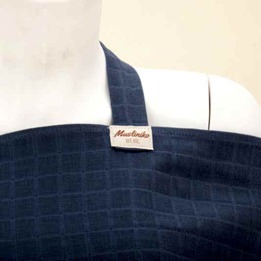 Çift Katlı Muslin Emzirme Önlüğü -  İndigo Müslin