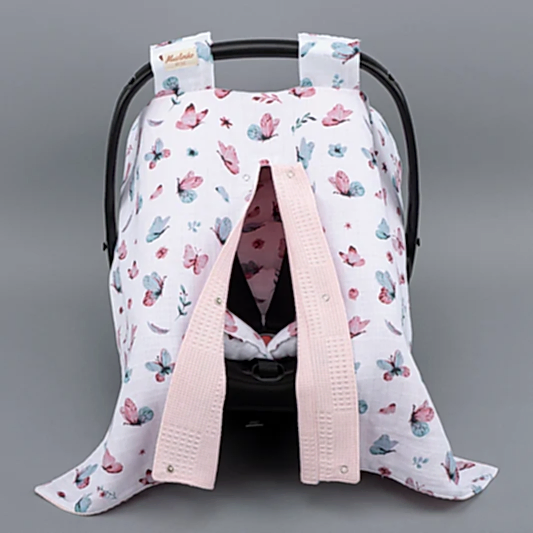 Puset Seti - Çift Taraflı - Pudra Waffle - Kelebekler