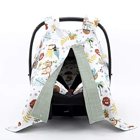 Puset Seti - Çift Taraflı - Haki Muslin - Hayvanat Bahçesi