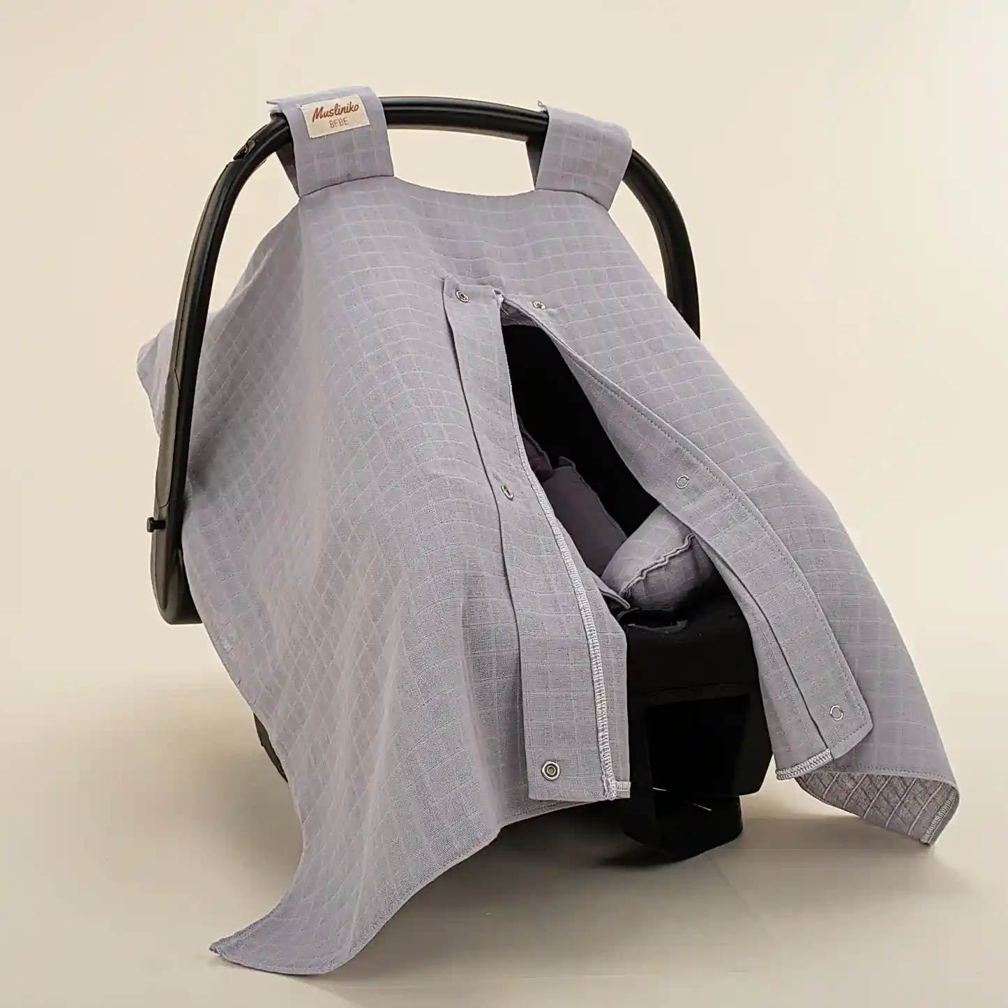 Puset Seti - Tek Taraflı - Gri Müslin