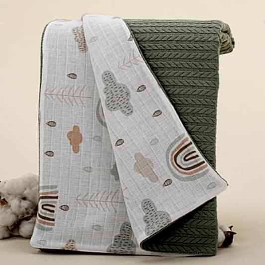 Pike Battaniye - Çift Taraflı - Koyu Yeşil Örgü - Yeşil Gökkuşağı