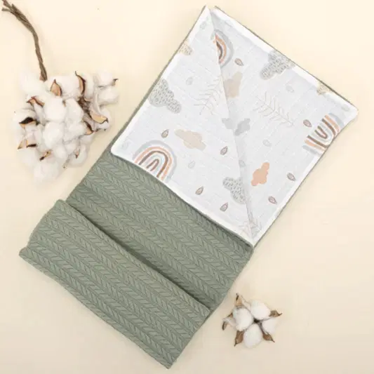 Pike Battaniye - Çift Taraflı - Koyu Yeşil Örgü - Yeşil Gökkuşağı