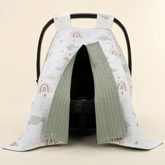 Puset Örtüsü - Çift Taraflı - Koyu Yeşil Örgü - Yeşil Gökkuşağı