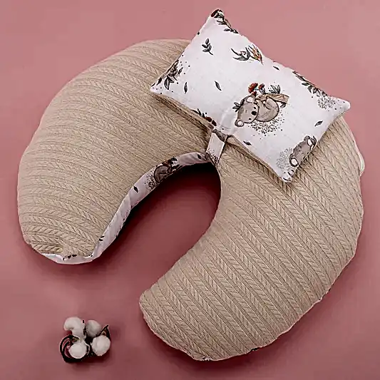 Emzirme Yastığı - Çift Taraflı - Krem Örgü - Koala