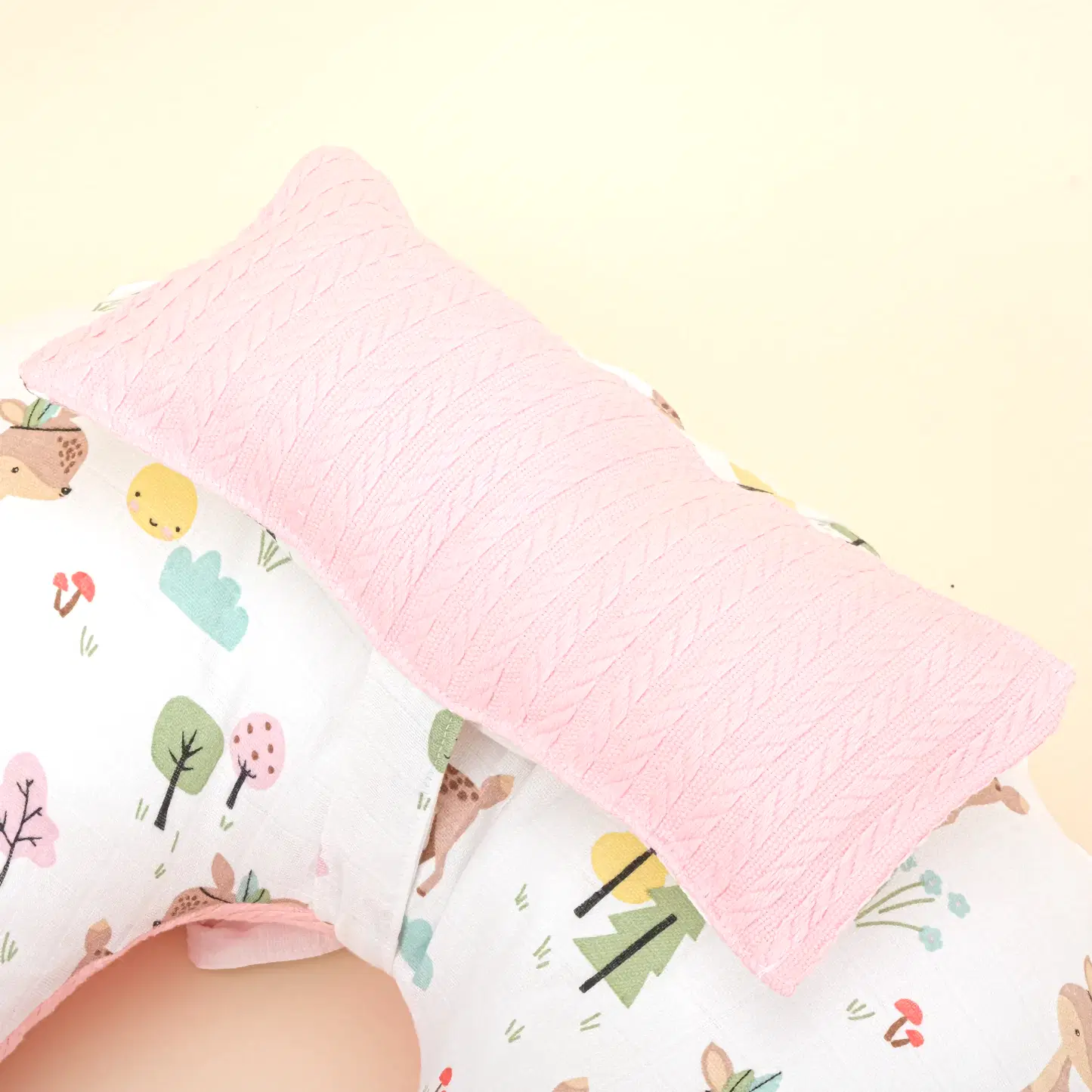 Emzirme Yastığı - Çift Taraflı - Koyu Pembe Örgü - Ceylan