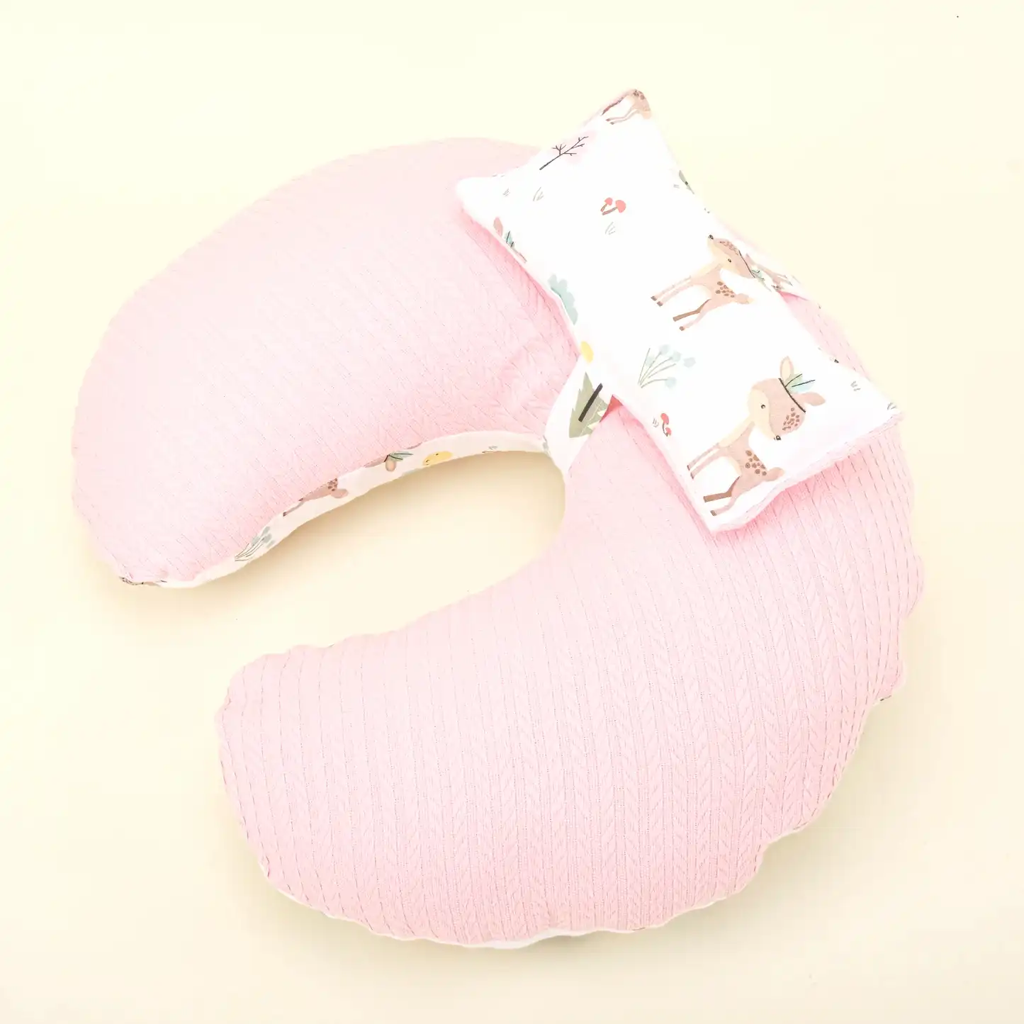 Emzirme Yastığı - Çift Taraflı - Koyu Pembe Örgü - Ceylan