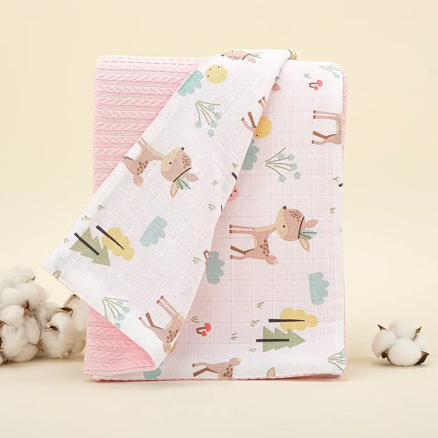 Pike Battaniye - Çift Taraflı - Koyu Pembe Örgü - Ceylan