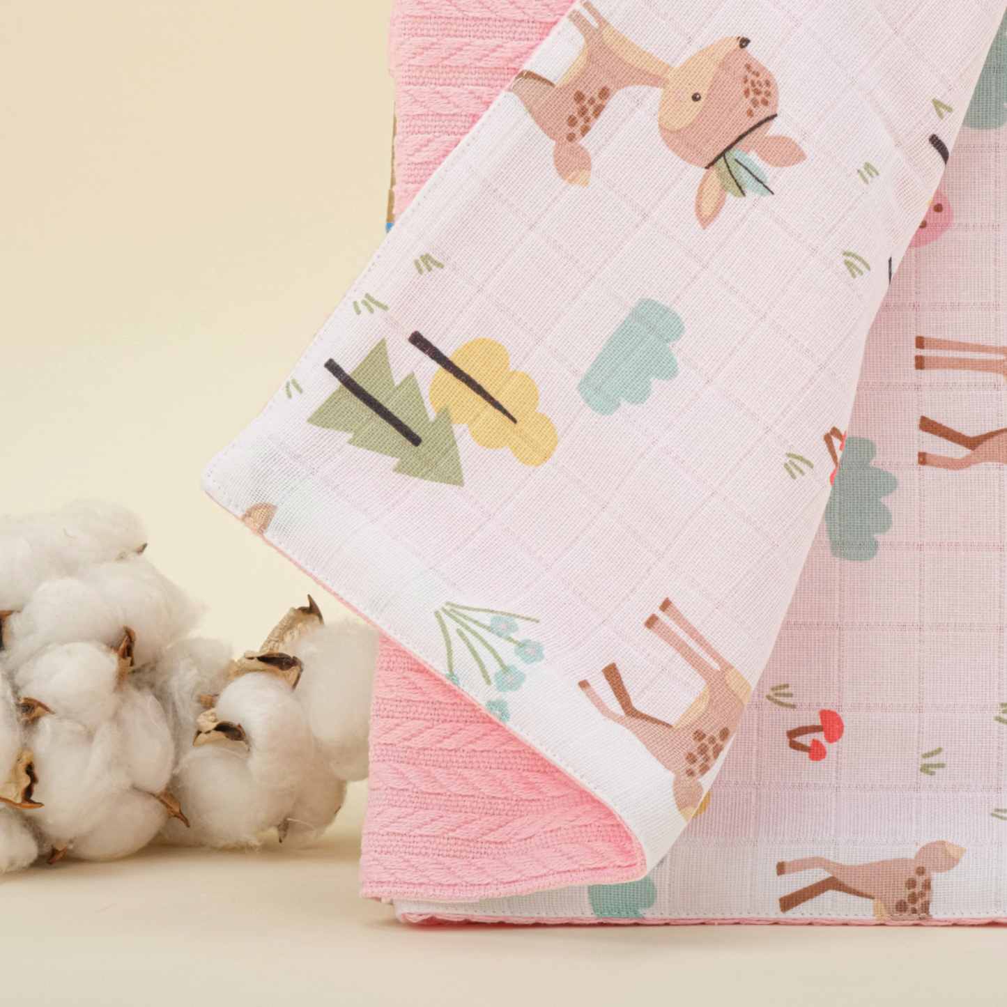 Pike Battaniye - Çift Taraflı - Koyu Pembe Örgü - Ceylan