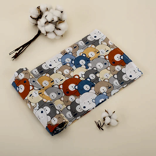 Müslin Örtü - Renkli Ayıcıklar