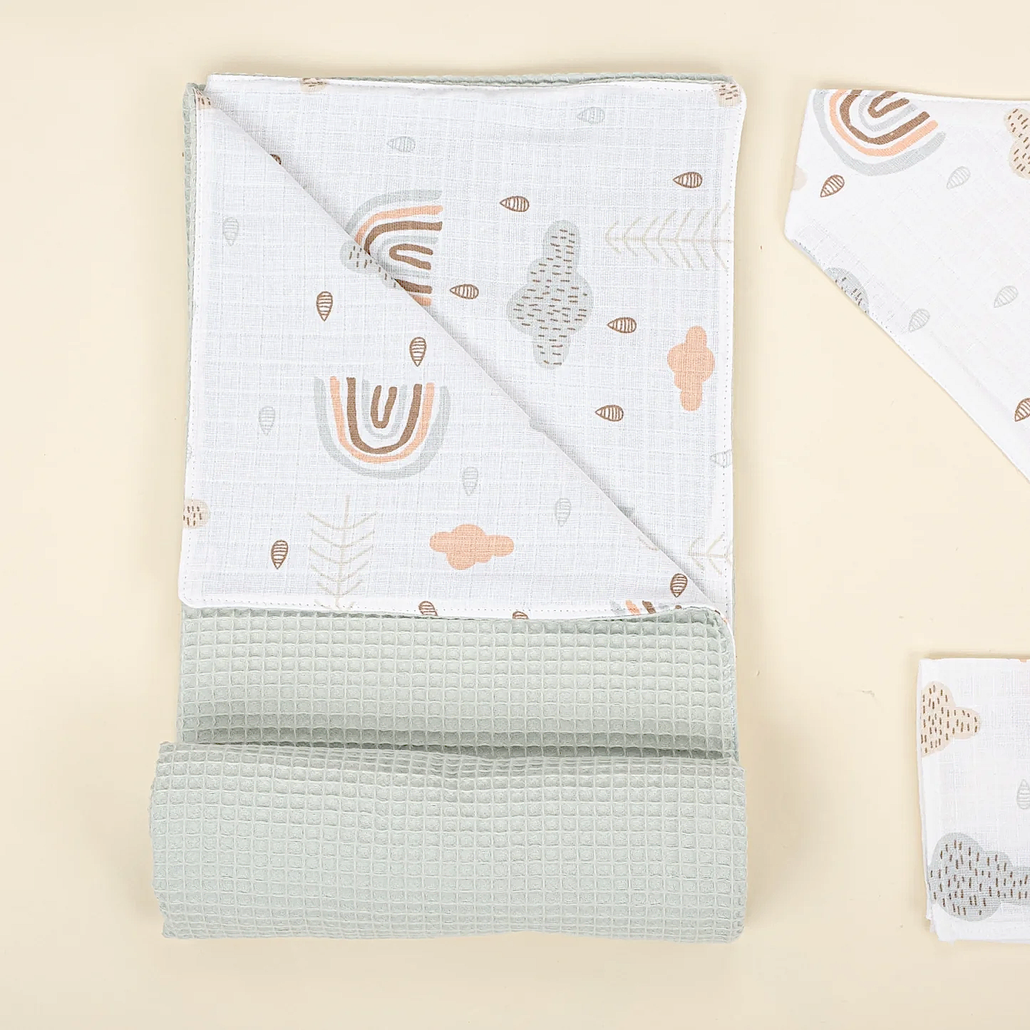 9 Parça Avantajlı Set - Çift Taraflı - Açık Yeşil Petek - Yeşil Gökkuşağı