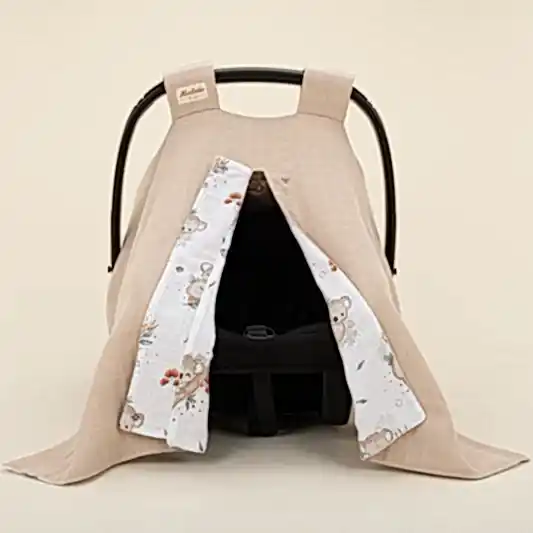 Puset Örtüsü - Çift Taraflı - Kumsal Beji Müslin - Koala